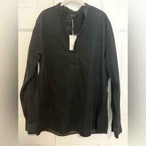 COS Organic Cotton Corduroy Shirt Men’s Large Black NWT